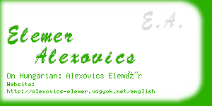 elemer alexovics business card